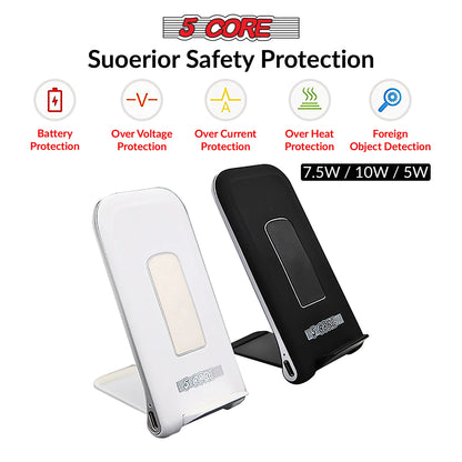 5 Core Wireless Charger 10W Max Fast Wireless Charging Pad Glass Top Pair Boostcharge Slim USB-C