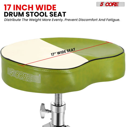 5Core Drum Throne Padded Guitar Stool Saddle Drummer Seat for Adults & Kids